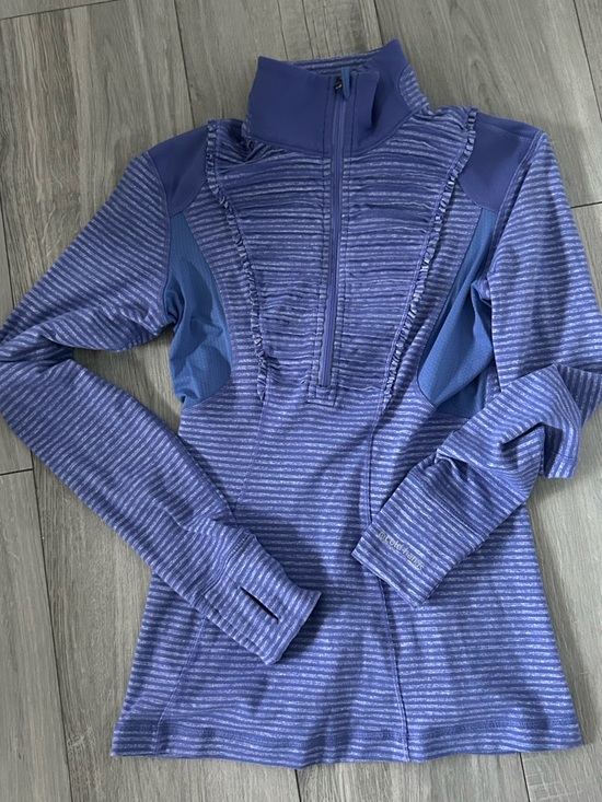 lululemon athletica Tops - lululemon athletica Purple Striped Half-Zip Pullover